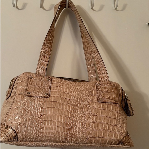 🎄Jessica Simpson Crocodile Embossed Tan Handbag - Picture 3 of 10